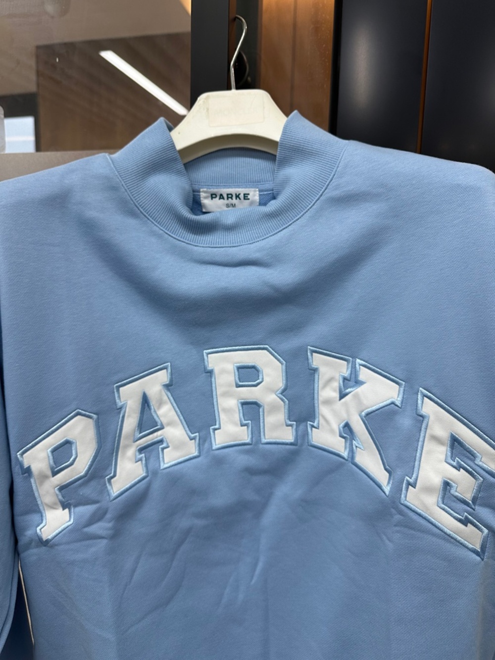 Parke Lettered Light Blue Crewneck Sweatshirt - Picture 6 of 8